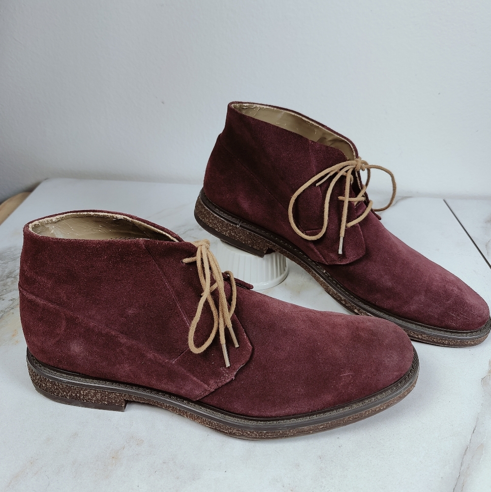 Calvin Klein Burgundy Suede Oxfords